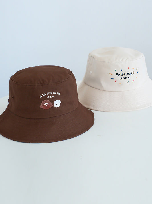 Unisex Embroidered Bucket Hat – "Hallelujah" & "God Loves Me" Design