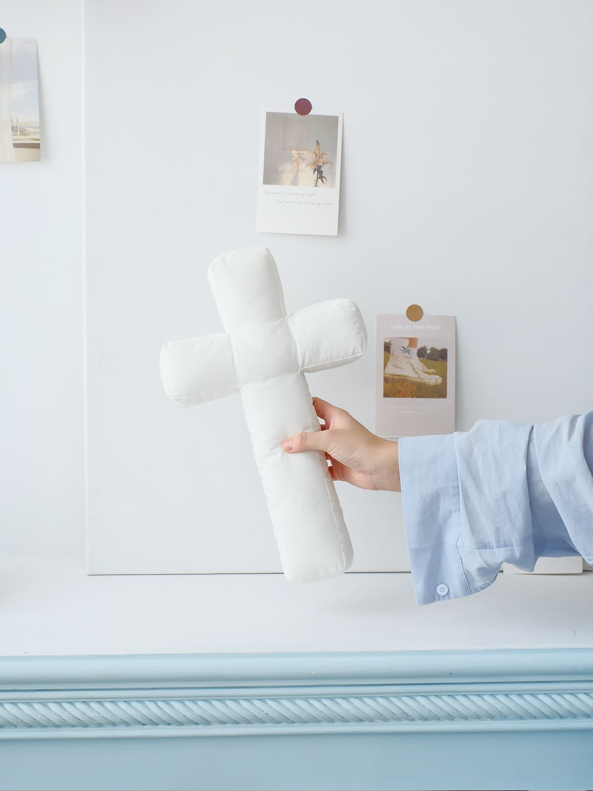 "Soft Love" Plush Cross Decor | Handmade Fabric Cross with Meaningful Colors