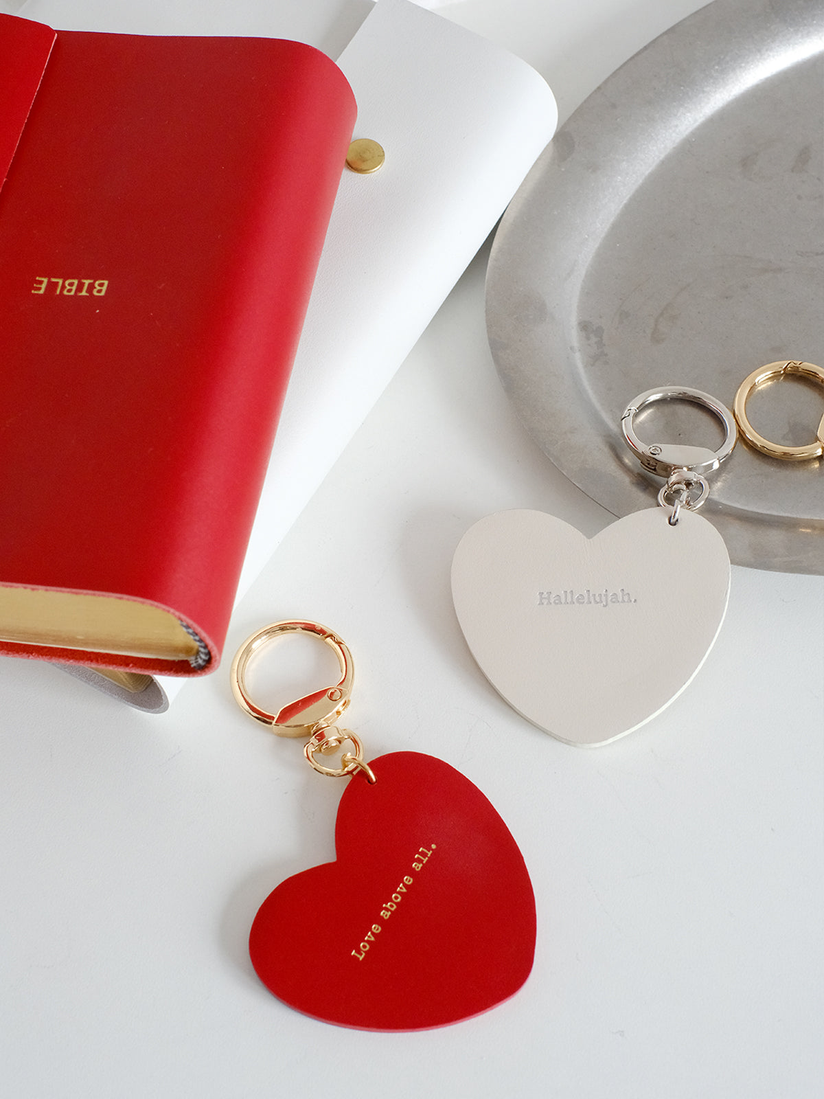 Handcrafted Genuine Leather Keychain | Love Above All, Always Loved, Hallelujah | 3 Styles