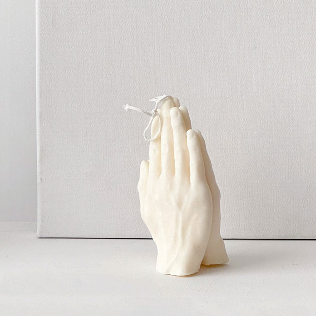 "Prayer as Fragrance" Scented Candle Ornament | Earthy Wood Scent, Hand Gesture Design