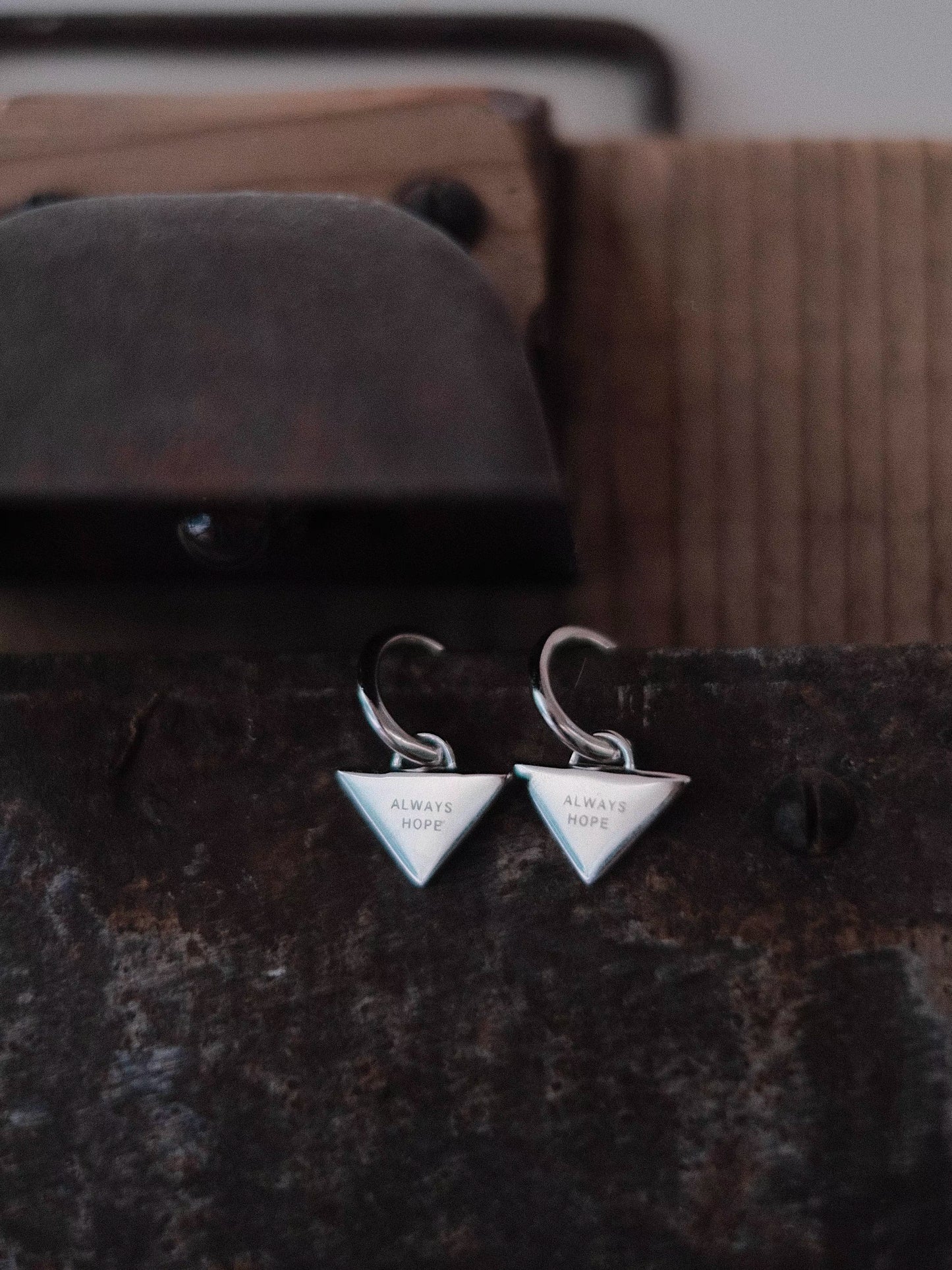 Original Design Minimalist S925 Silver Triangle Earrings – Symbol of Hope and the Trinity