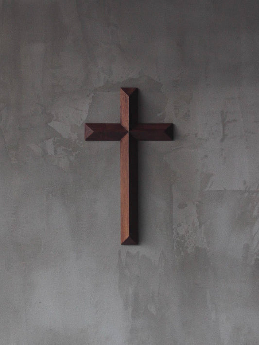 Handcrafted Black Walnut Wall Cross – Vintage American Design