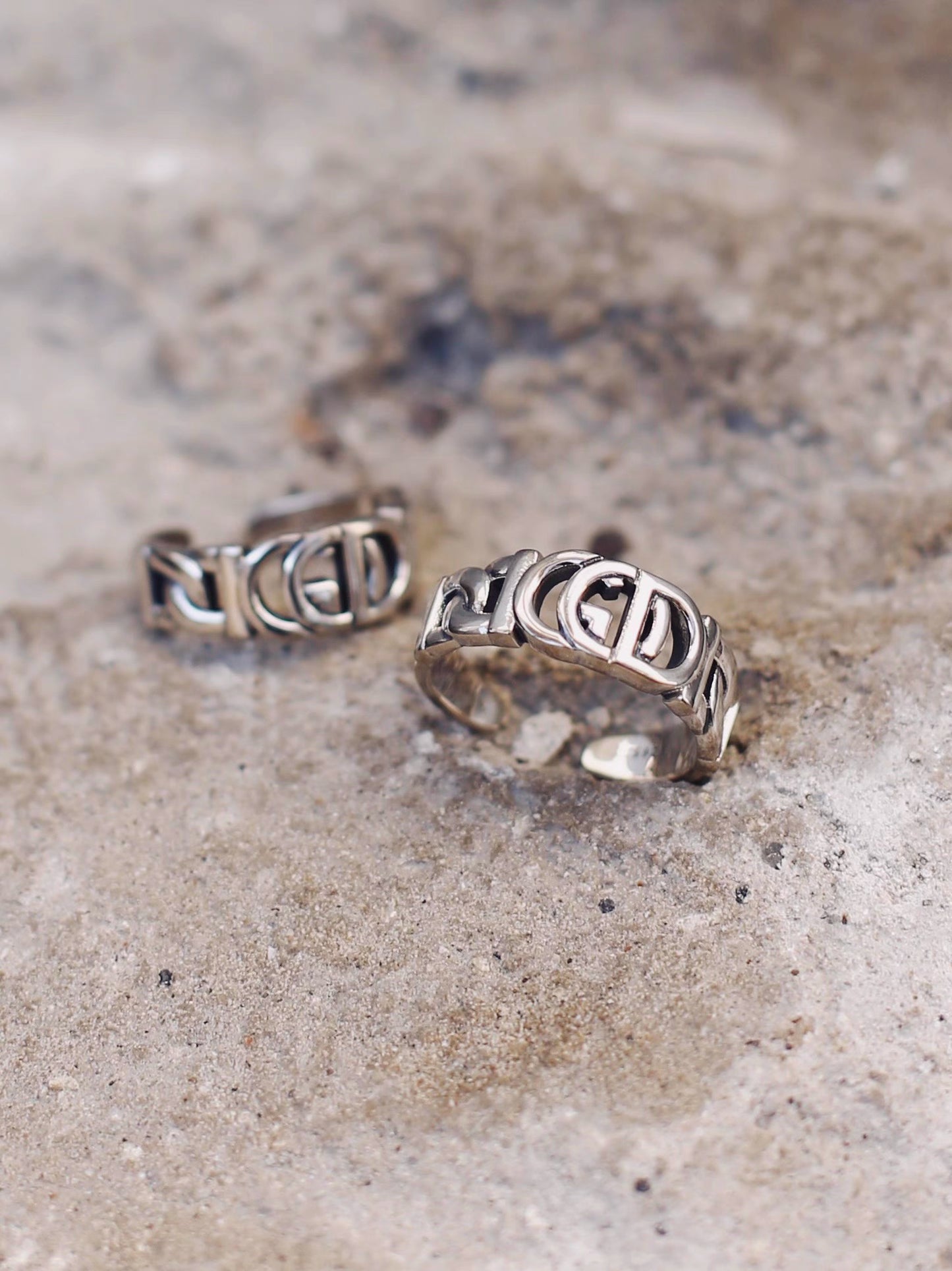 Handcrafted 925 Silver Adjustable Ring – “God is With You” Design