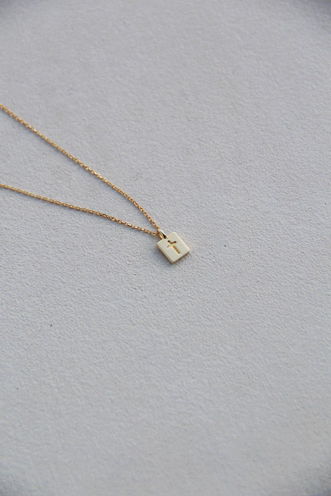 French Style Minimalist “The Truth Set Me Free” Gold-Plated Silver Cross Necklace