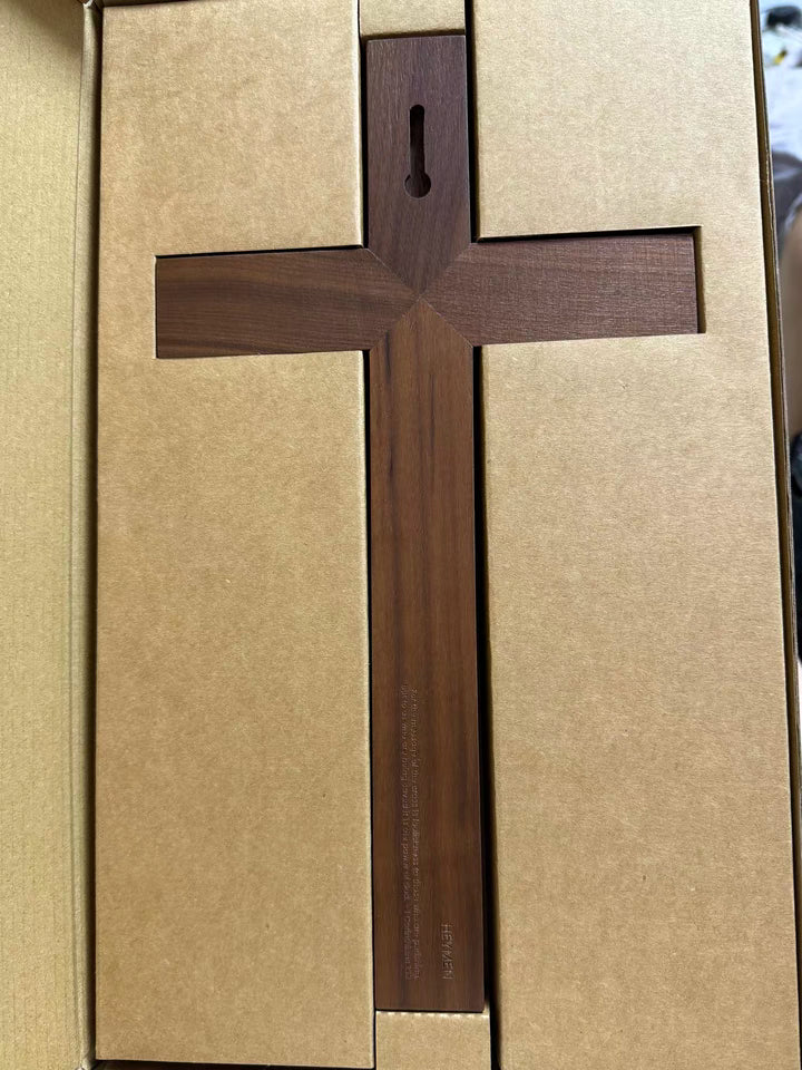 Handcrafted Black Walnut Wall Cross – Vintage American Design