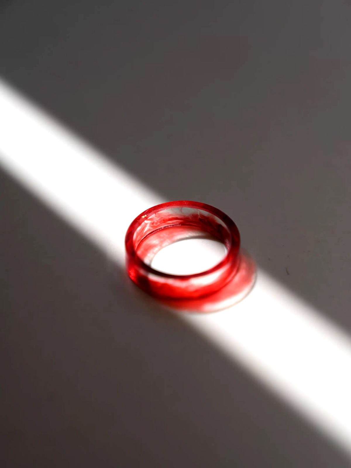 Handcrafted Resin Rings - Unique Crystal Design with Symbolic Red Accents