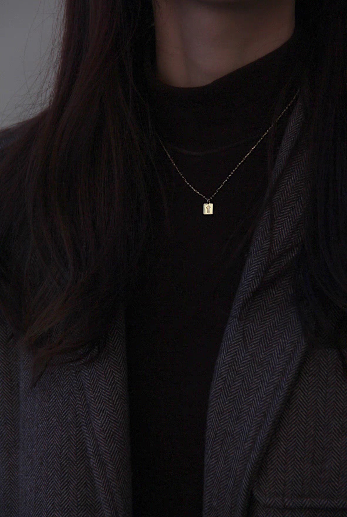 French Style Minimalist “The Truth Set Me Free” Gold-Plated Silver Cross Necklace