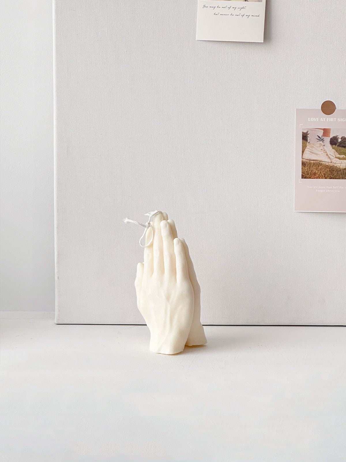 "Prayer as Fragrance" Scented Candle Ornament | Earthy Wood Scent, Hand Gesture Design